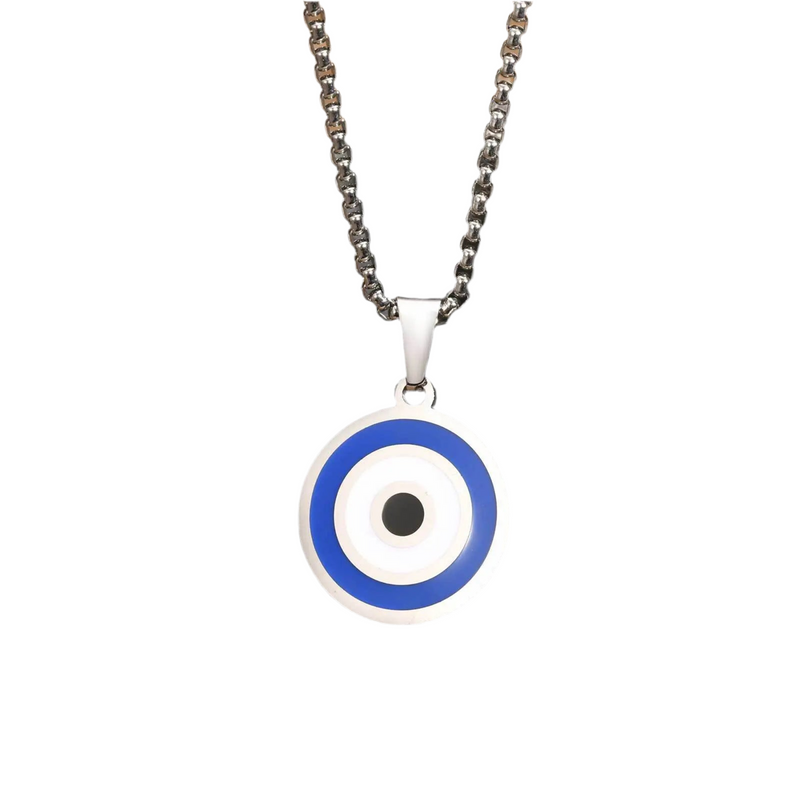 Colar eye com pingente olho turco em aço inoxidável