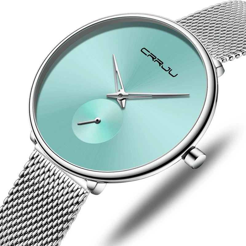 Relógio feminino green clock em quartzo com pulseira em aço