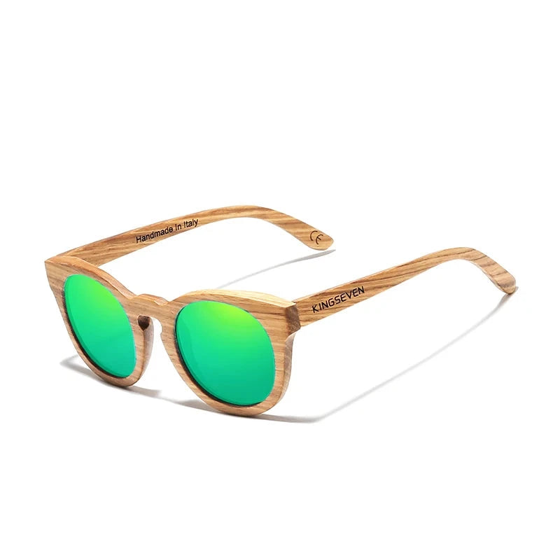 Óculos de sol masculino natural wood com lente polarizada