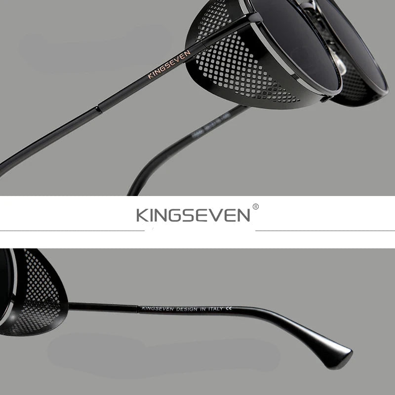 Óculos de sol  masculino kingseven retrô com lente polarizada