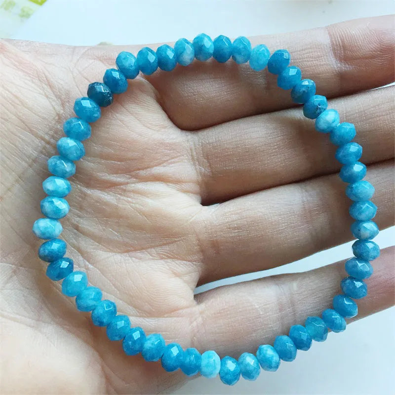 Pulseira blue angel em pedra natural jade