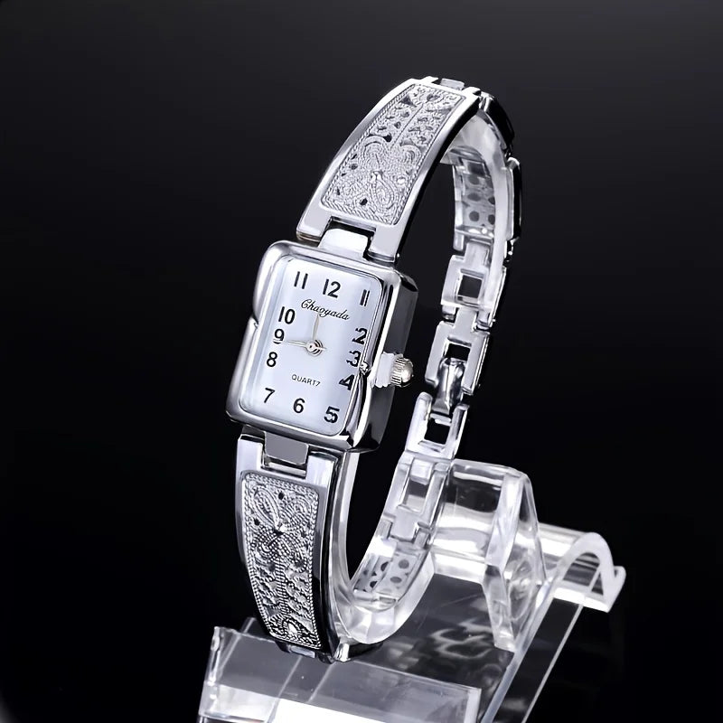 Relógio feminino accurate em quartzo com pulseira em aço