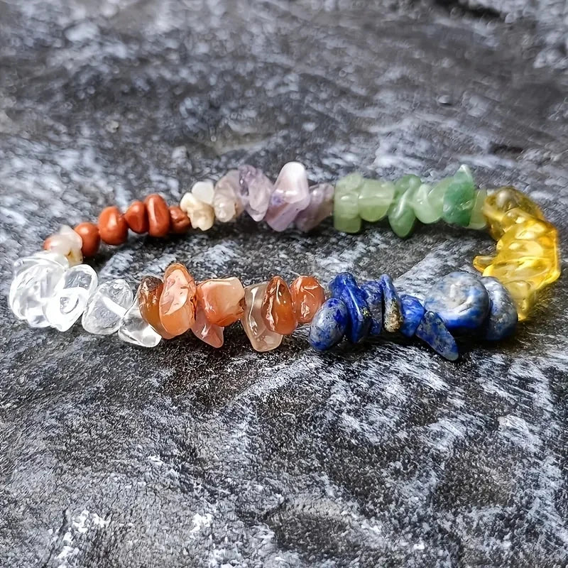 Conjunto  de 11 peças com colar de pedra cristal pulseira com pedras naturais coloridas e 9 pedras naturais