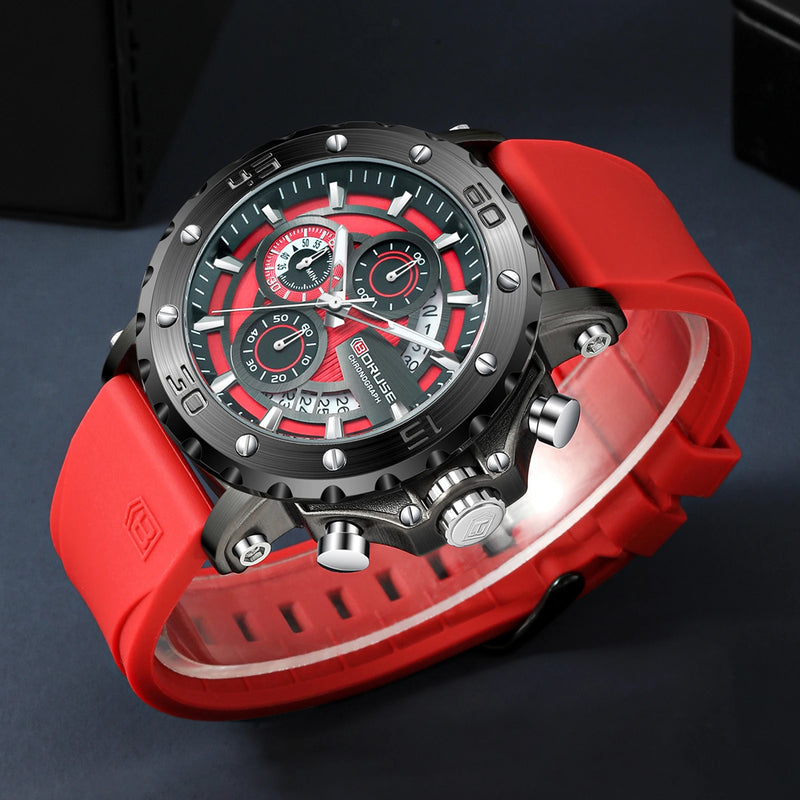 Relógio masculino red em quartzo com pulseira em silicone