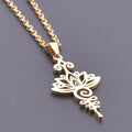 Colar feminino banhado a ouro 18k yogazen flor de lotus